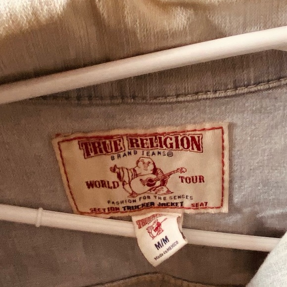 True Religion Oversized Cropped Jean Jacket “trucker jacket” - Picture 5 of 14